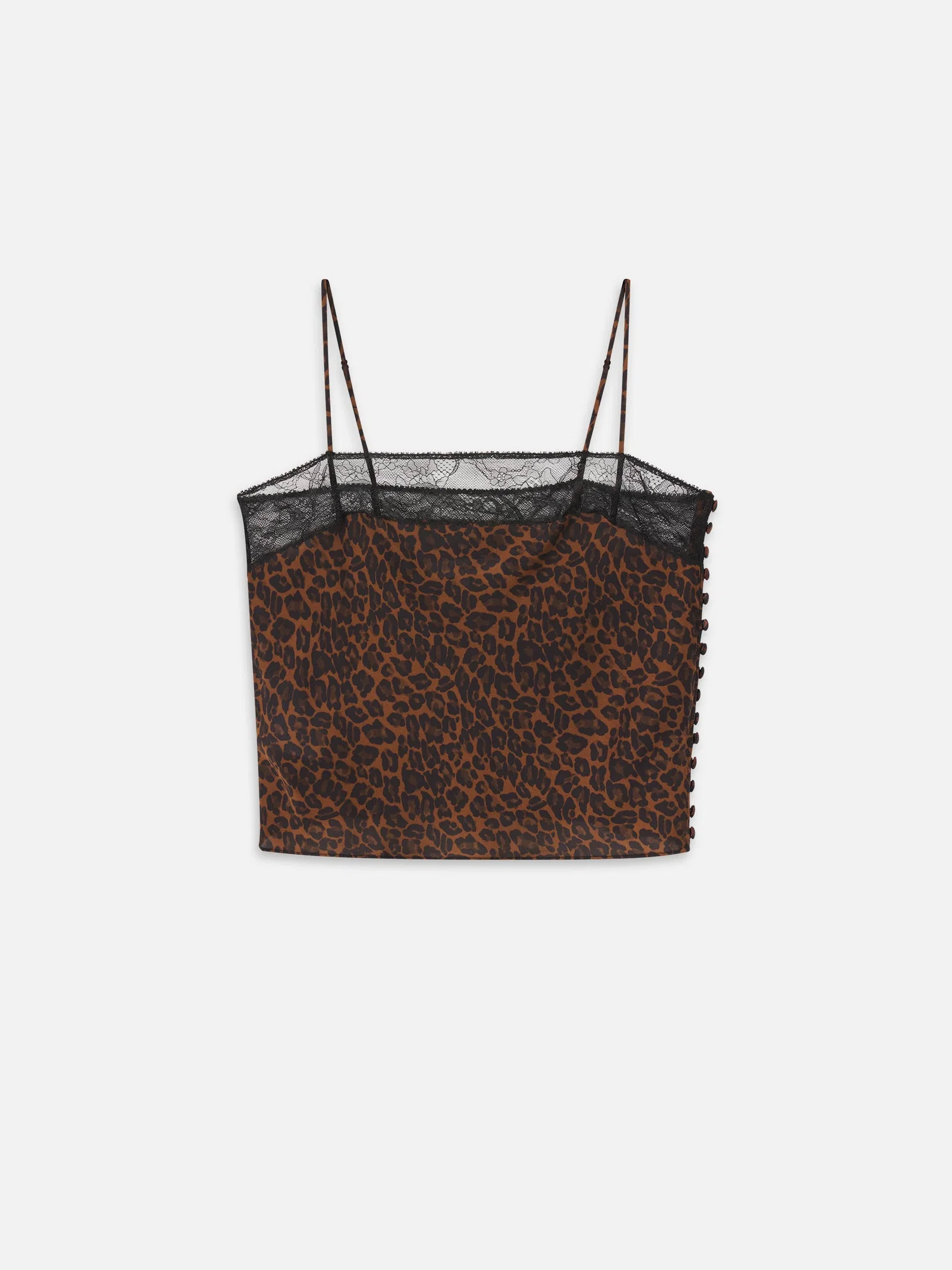 THE LACE INSET CAMI IN DARK LEOPARD MULTI