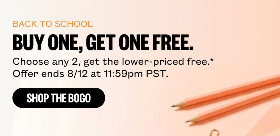 Back To School - Buy One, Get One Free - Offer ends 8/12