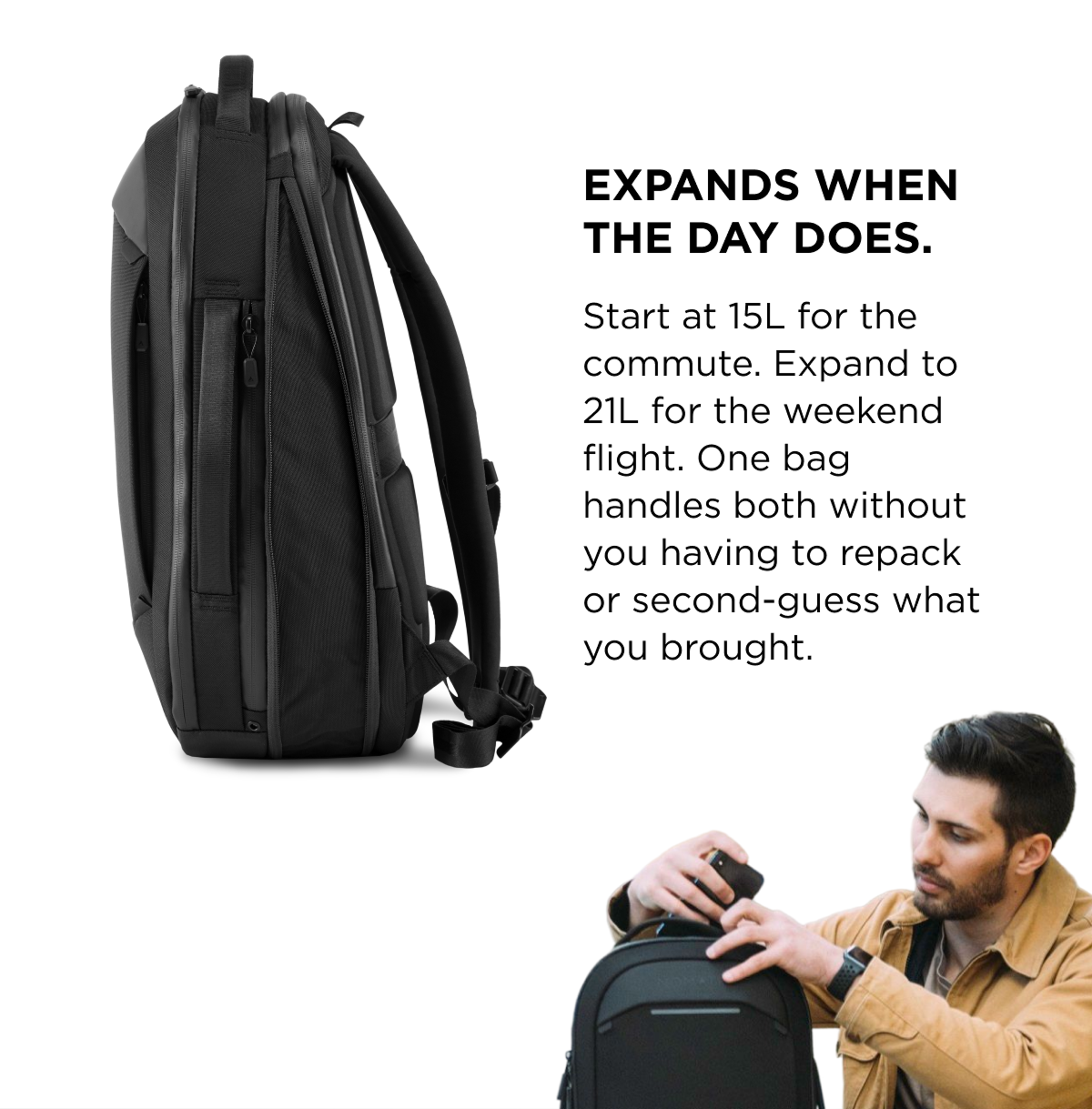 EXPANDS WHEN THE DAY DOES.