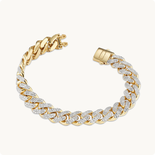Diamond Pave 1.10ctw Link Bracelet in 14k Yellow Gold