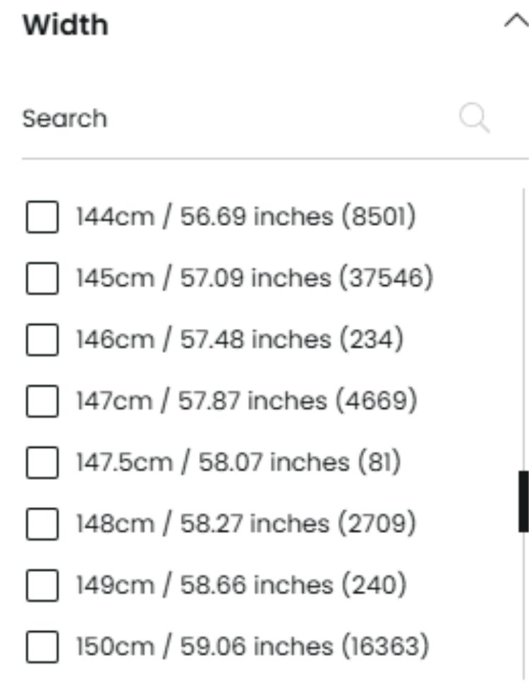 Shop fabrics by width
