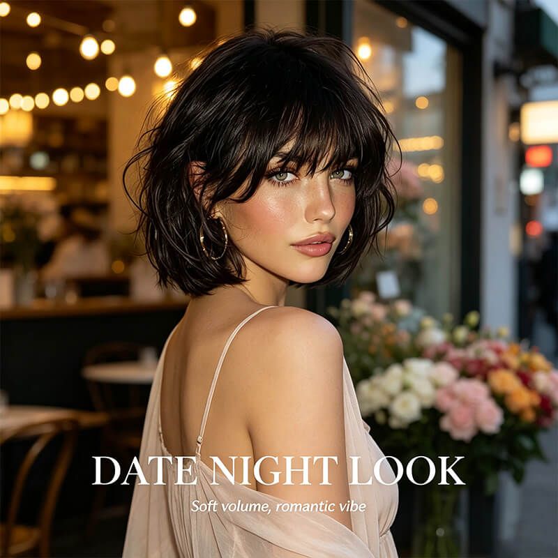 Wear And Go Wigs Pixie Cut Bob Wigs With Bangs Machine Made Wig Glueless Human Hair Wigs