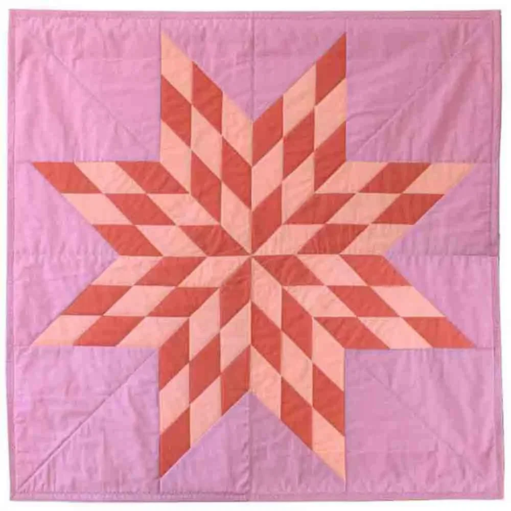 Image of Checkered Star - Heather Ross + Annabel Wrigley - Ruby and Bee Solids - Windham Fabrics - Quilt Kit