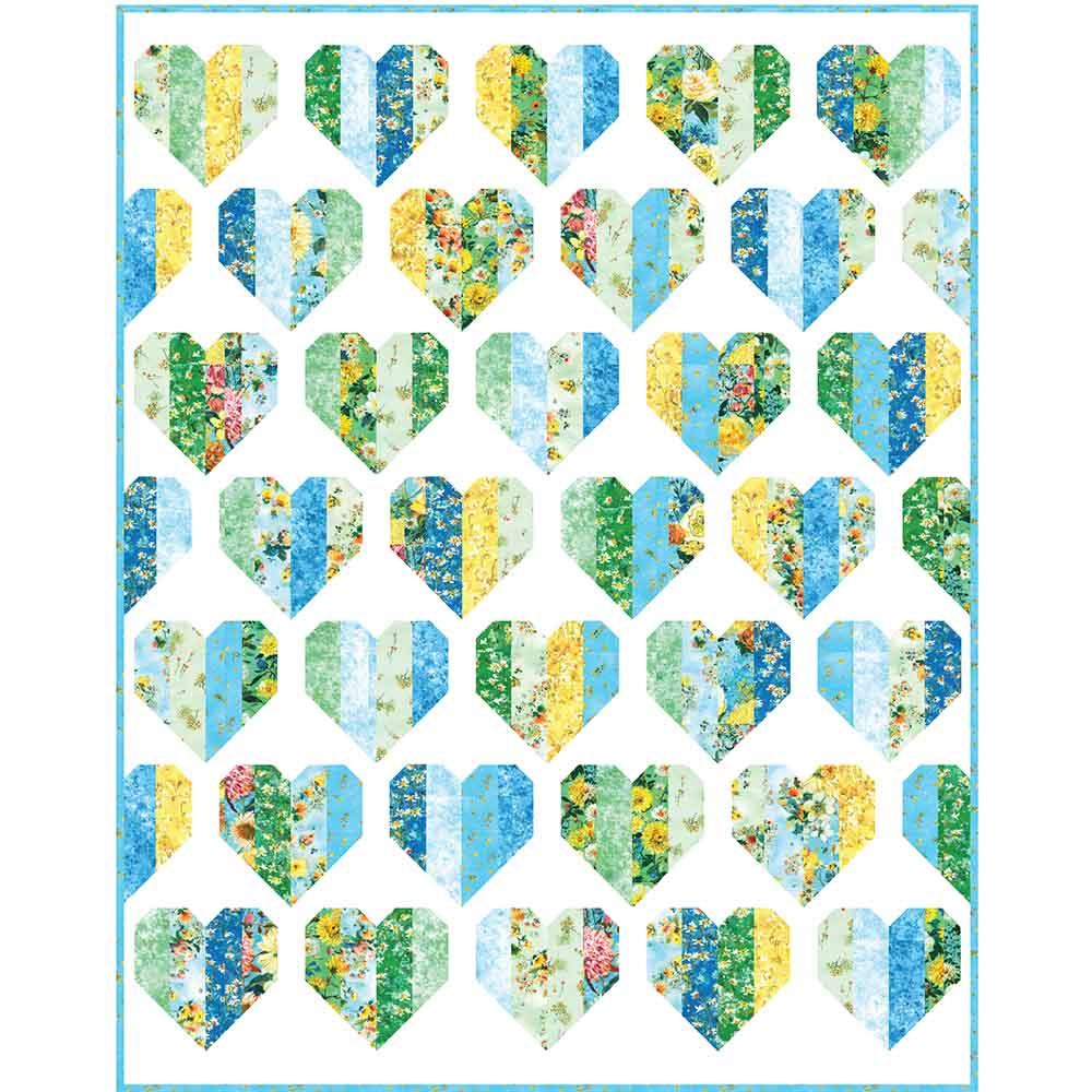 Image of Infinite Hearts - Quilty Love - Bloomfield Love by Lauren Wan - Robert Kaufman - Quilt Kit