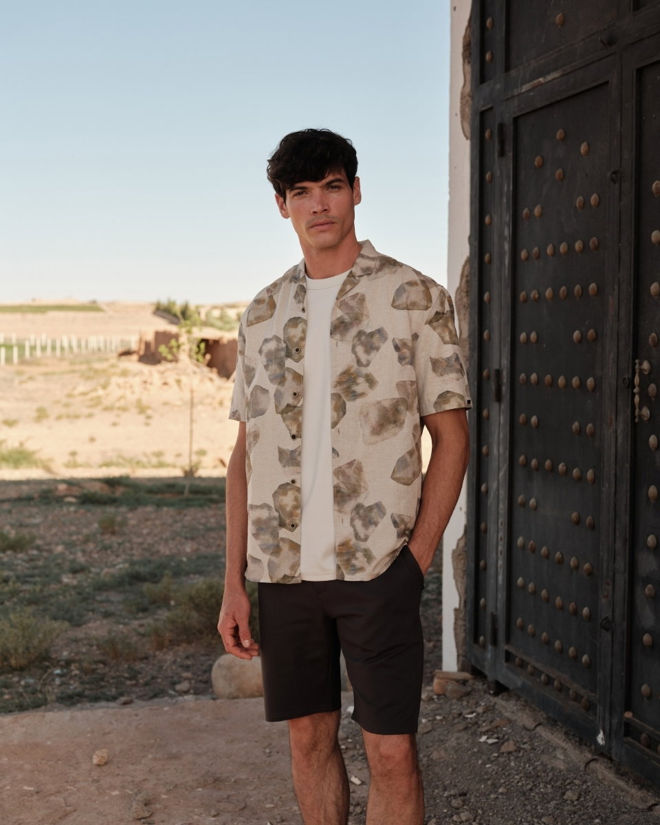 Printed short-sleeved shirt | Green