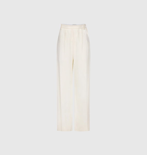  Relaxed Curved Leg Trouser In Ivory
