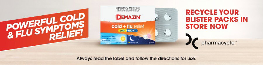 Demazin's powerful cold & flu symptoms relief!