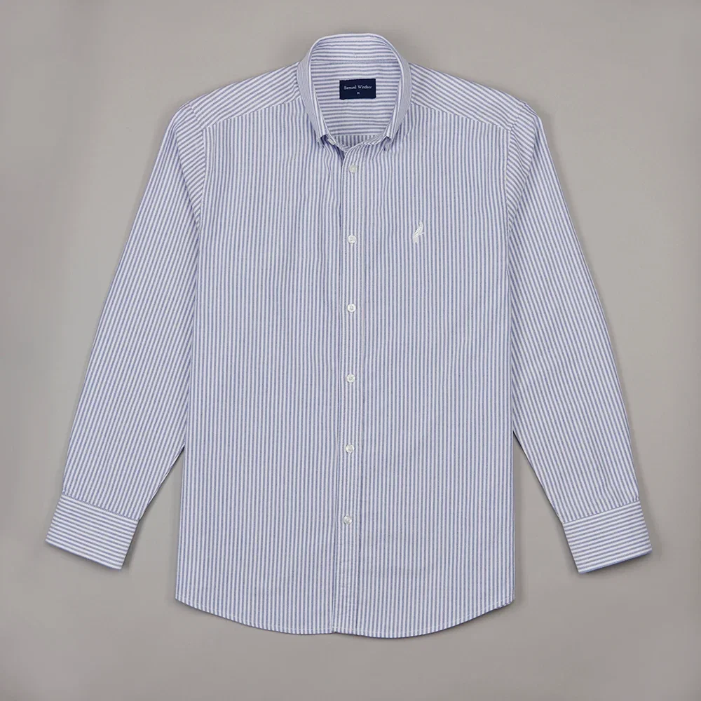 Image of Oxford Shirt - Blue Stripe