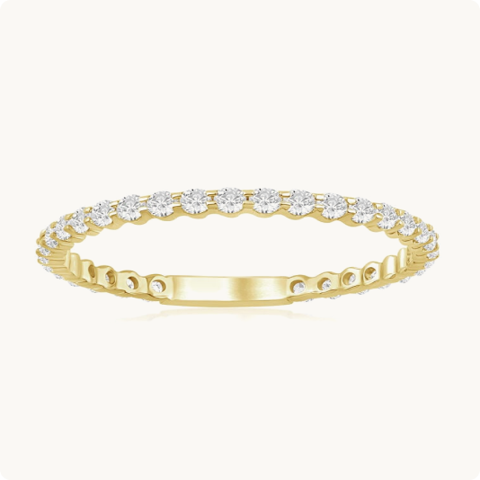 Lab Grown Diamond 1/2ctw. Round Eternity Wedding Ring in 14k Yellow Gold