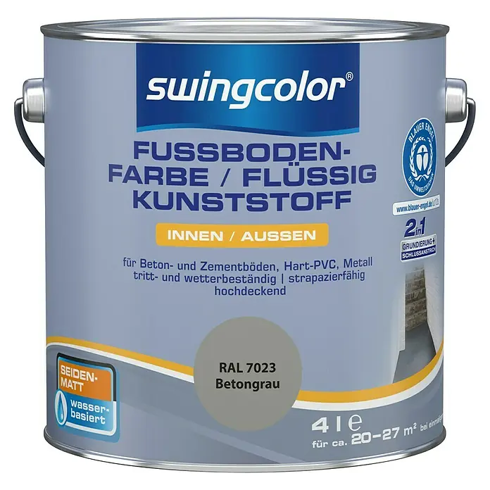 2in1 Fußbodenfarbe / Flüssig Kunststoff 2in1 RAL 7023