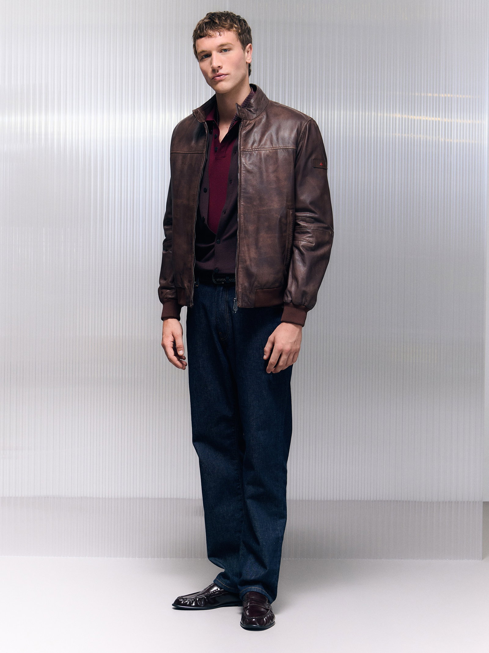 FIONIA TT Aged Leather Bomber Jacket