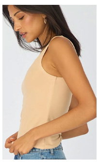 Beige Sleeveless Scoop Neck Tank Top