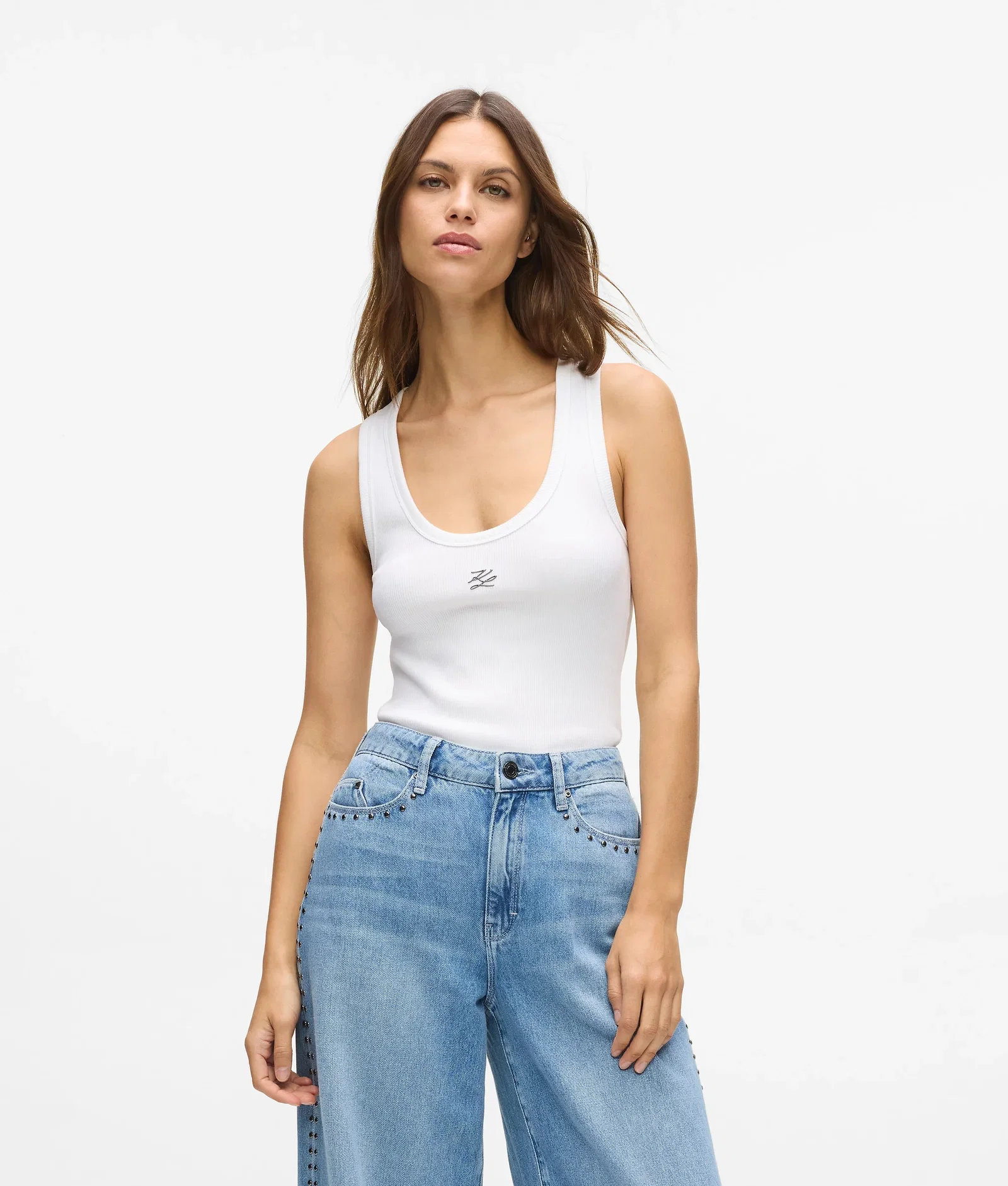 Image of Autograph ribbed tank top