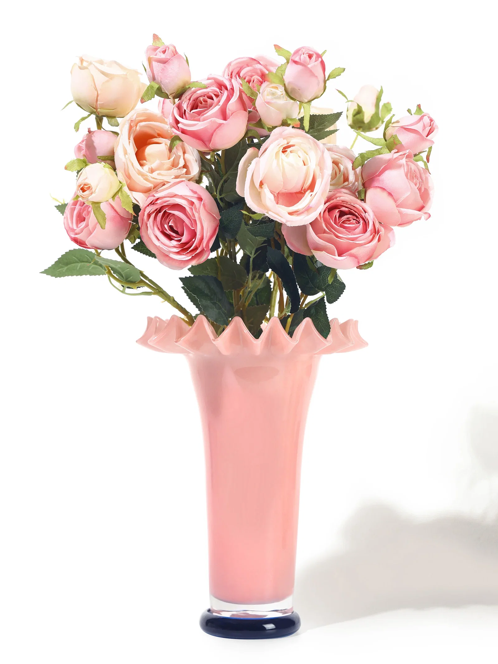 Image of Rosewater Ruffled Vase, Tall