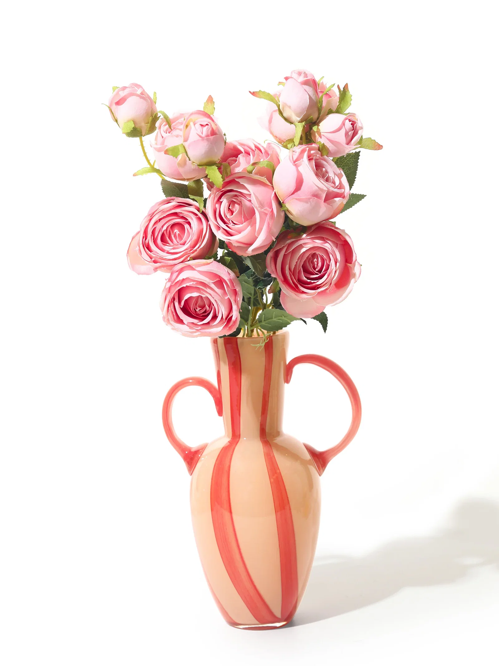 Image of Ruby Stripe Handled Vase