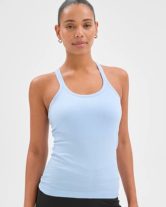 Active studio soft ribbed tank top with shelf bra