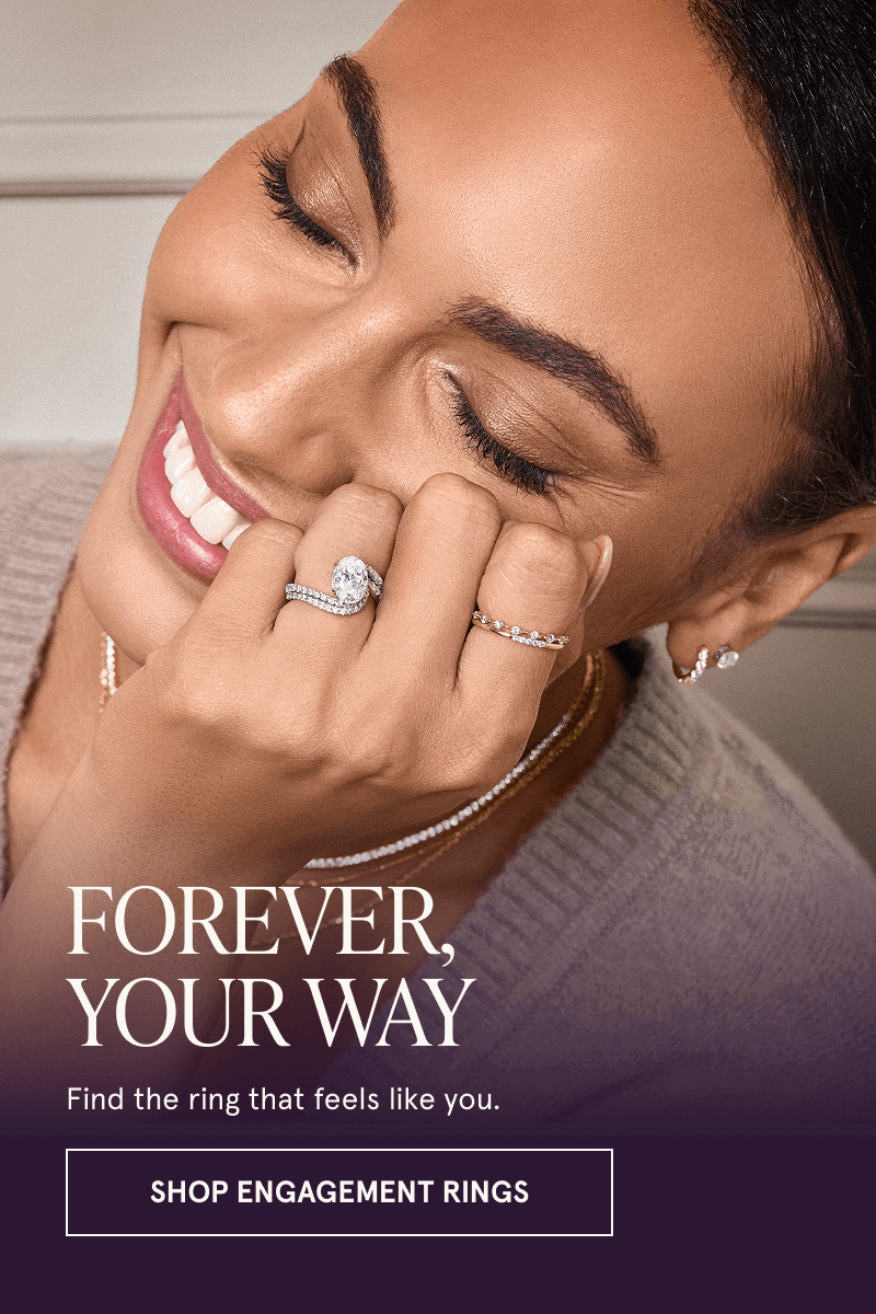 Oval diamond ring & bands, earrings & tennis necklace. Find the ring that feels like you. Click here to shop engagement rings