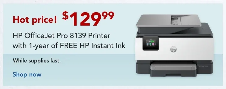 save $110 on hp officejet pro printers