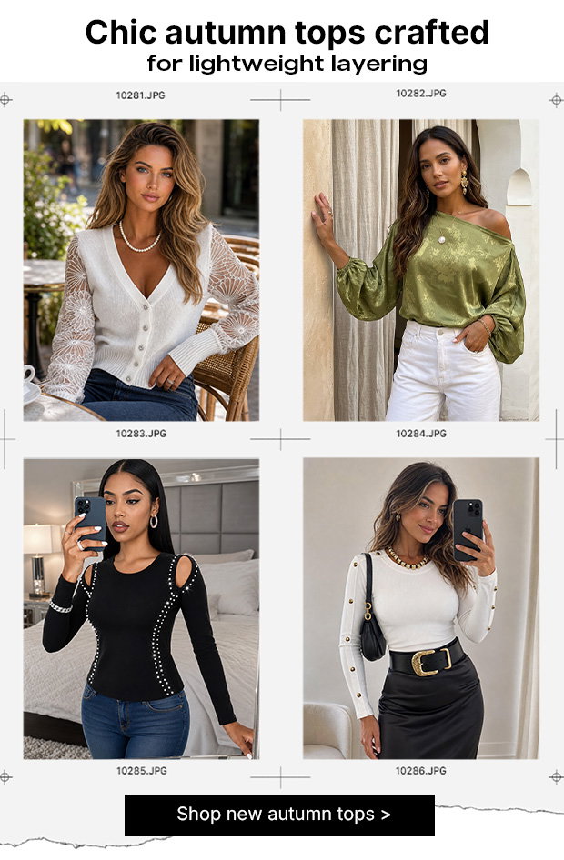 Chic autumn tops crafted for lightweight layering