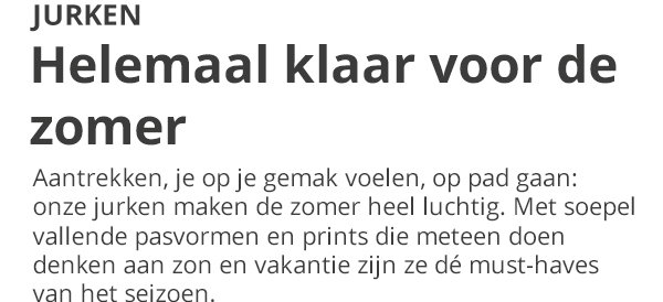 Jurken - Helemaal klaar voor de zomer