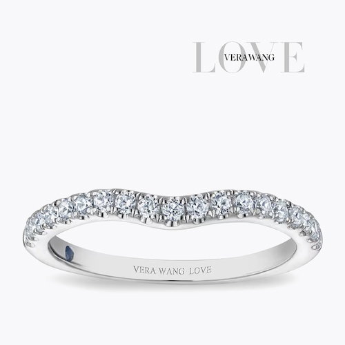 Vera Wang 18ct White Gold 0.25ct Diamond Shaped Wedding Band Certificated Ring