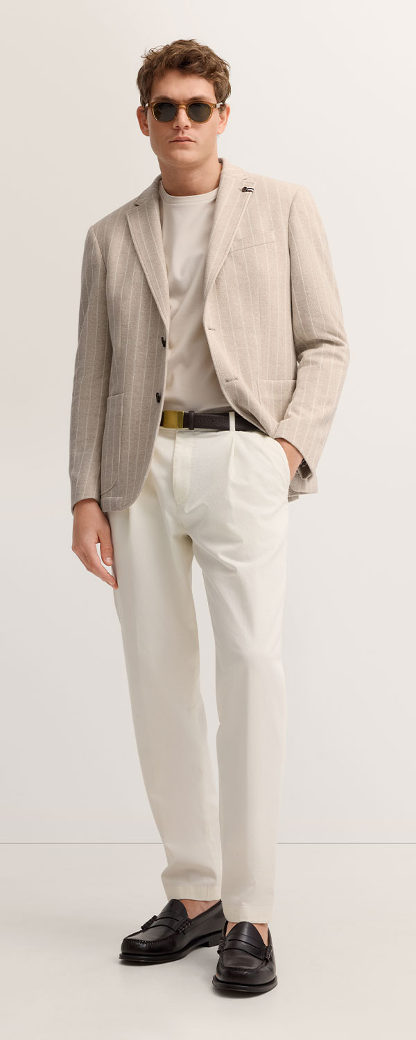 Jersey-Sakko beige