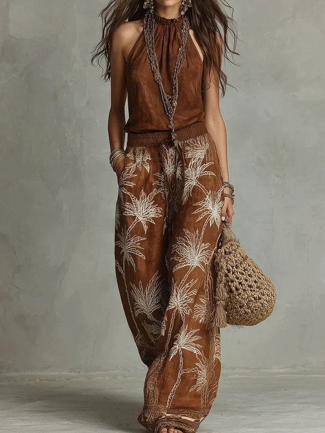 Vacation Plants Straight Pants