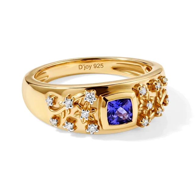 Tansanit & Moissanit Ring