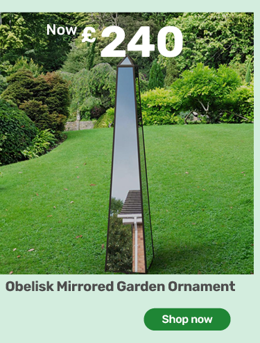Obelisk Mirrored garden ornament. Now £240