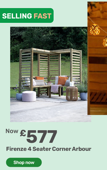selling fast. Firenze 4 seater corner arbour. Now £577 - shop now