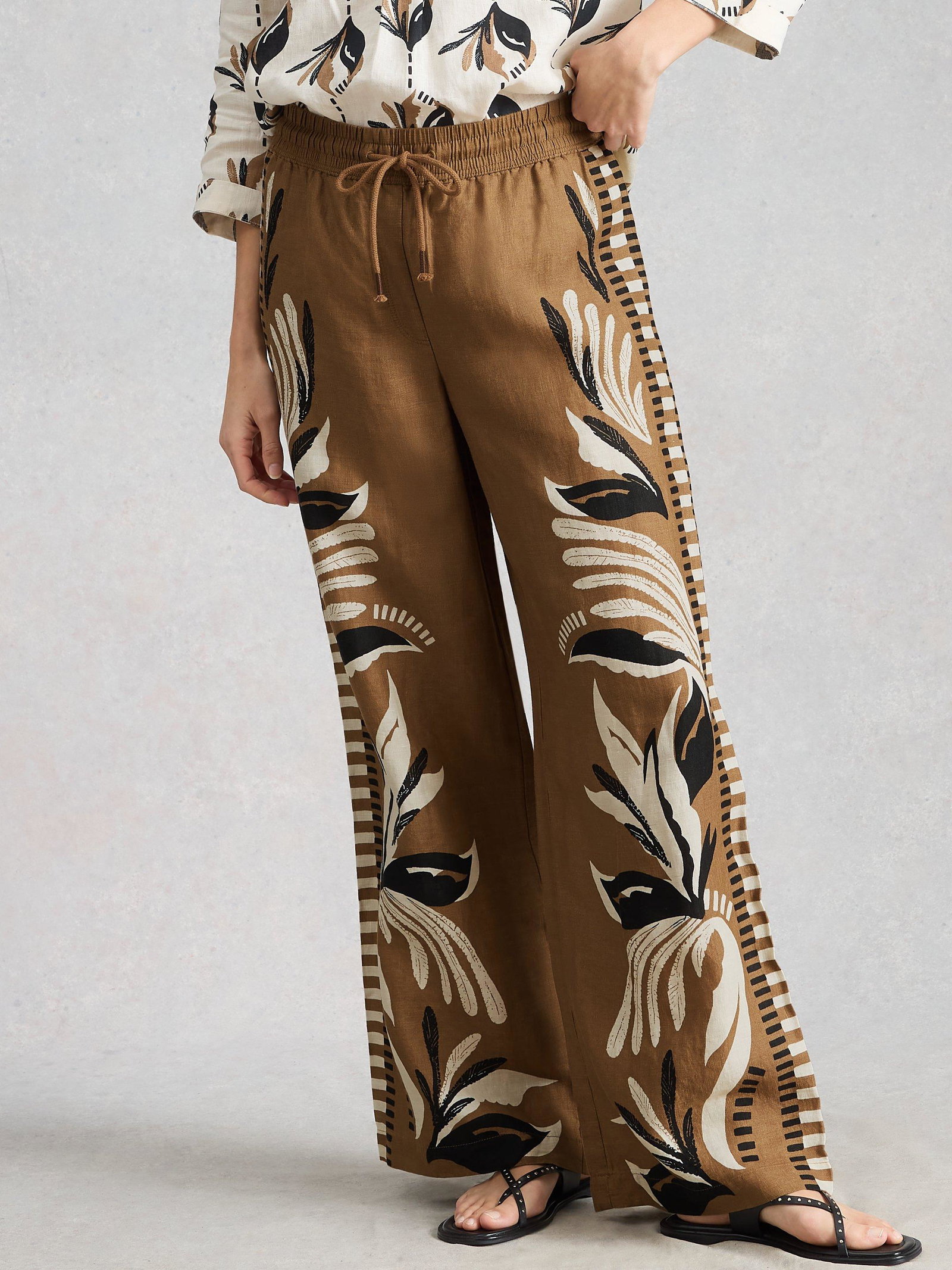 Shop Ally Linen Wide Leg Trouser