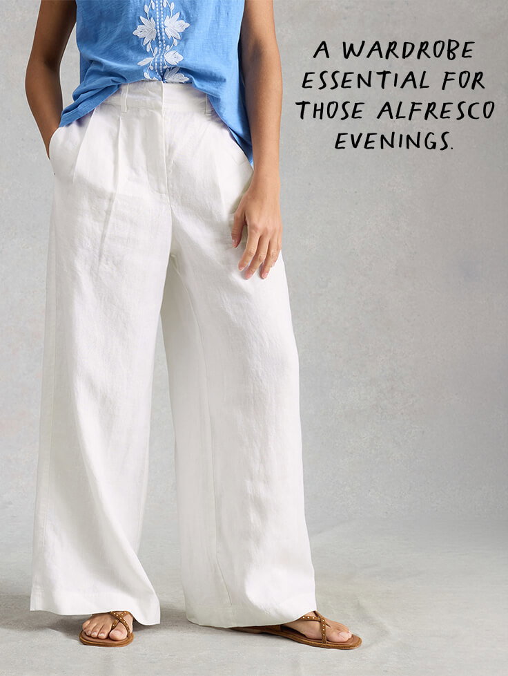 Shop Sasha Wide Leg Linen Trouser