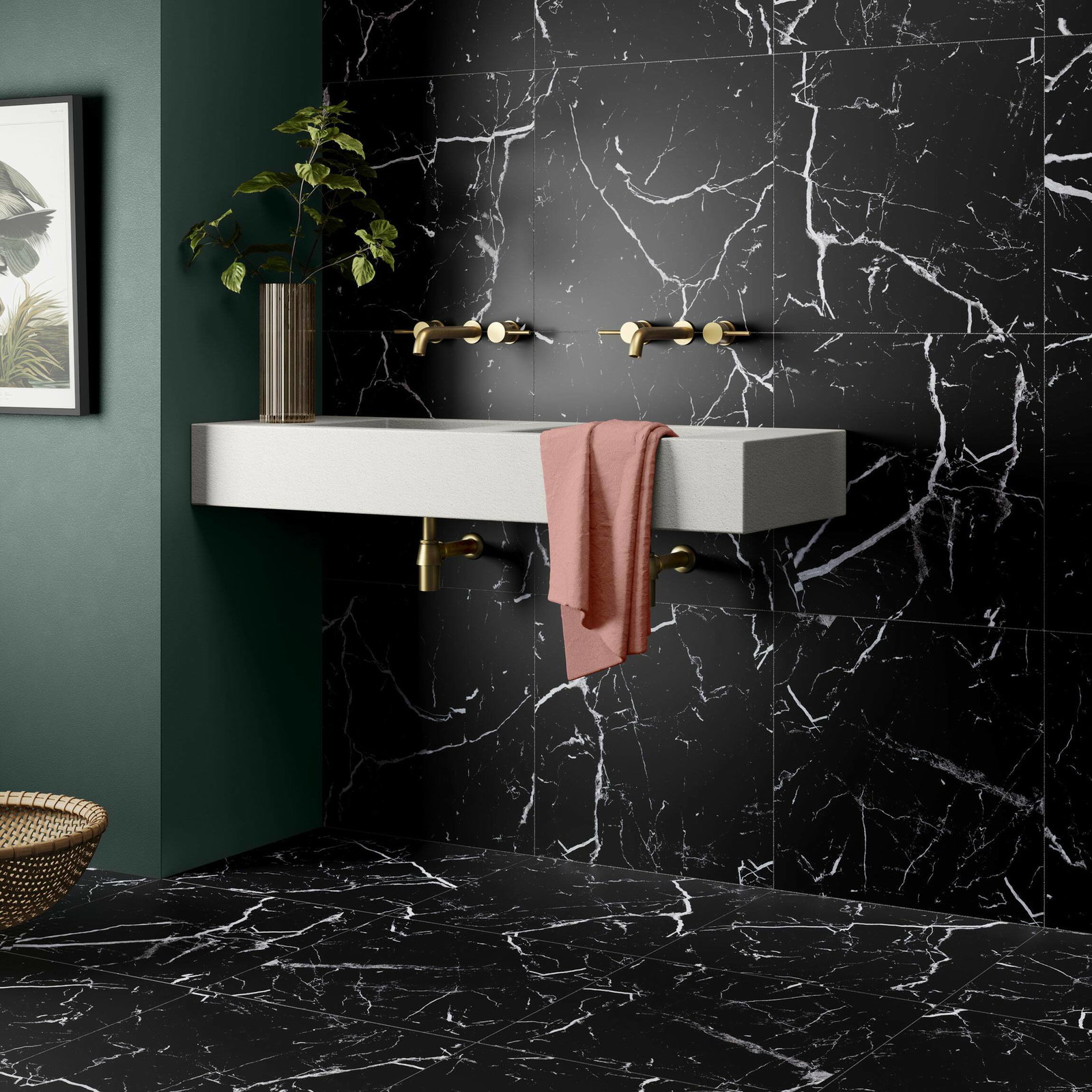 Image of Marquina Black Marble Tiles