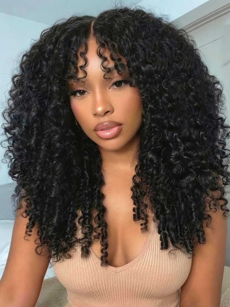 UNice Burmese Curly Wig With Finger Curly Ends Bye-Bye Slip™ 7×5 Lace Closure Glueless Glam-Ready Defined Finger Curl Ends Soft Natural Volume