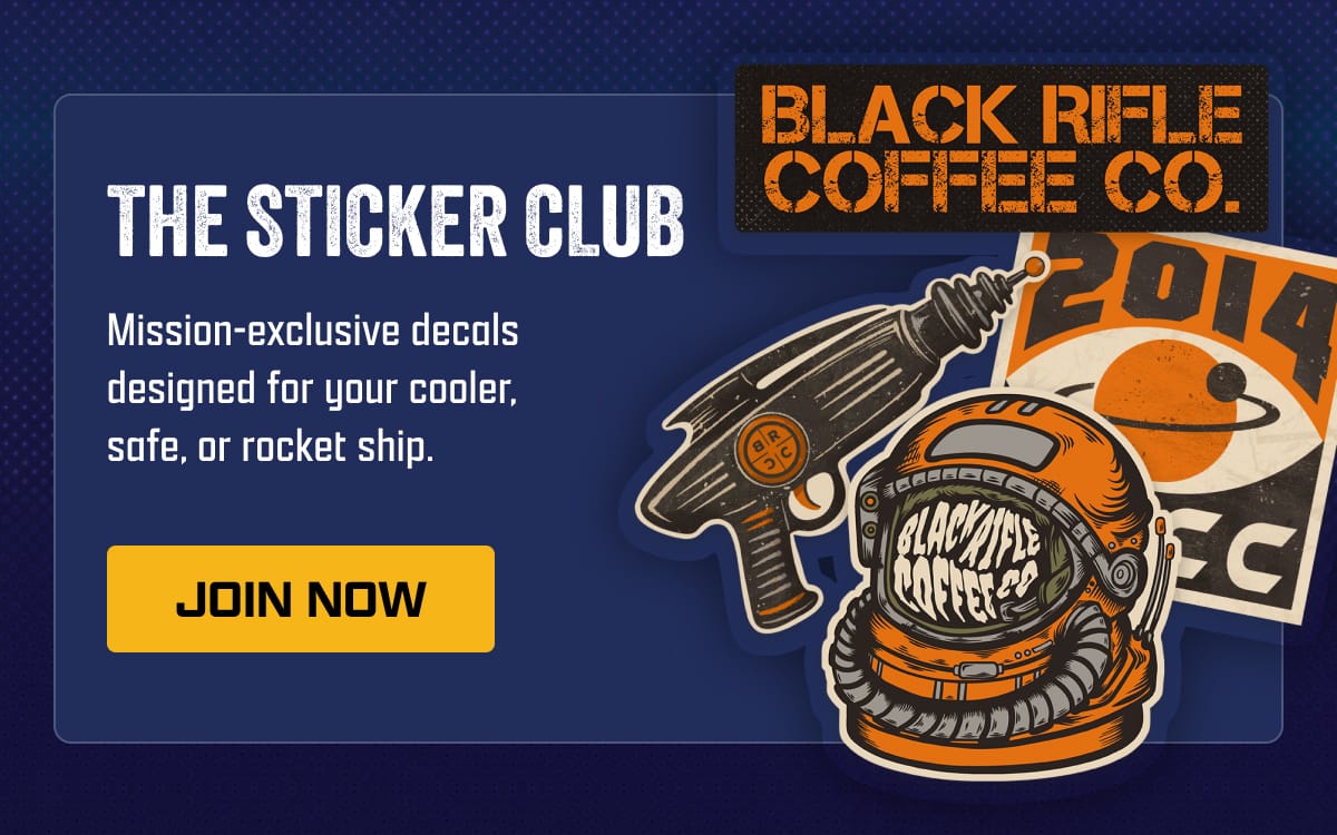 The Sticker Club: Mission-exclusive decals designed for your cooler, safe, or rocket ship. | [ JOIN NOW ]