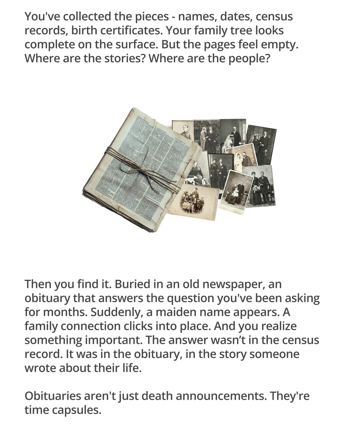 You've collected the pieces - names, dates, census records, birth certificates.