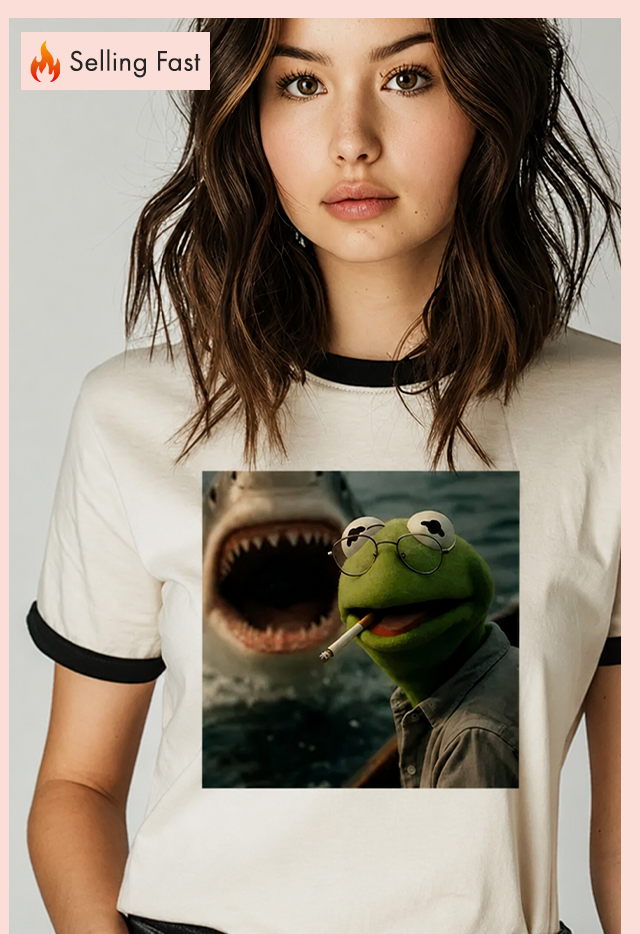 Frog & Shark Unisex Ringer Graphic Tee
