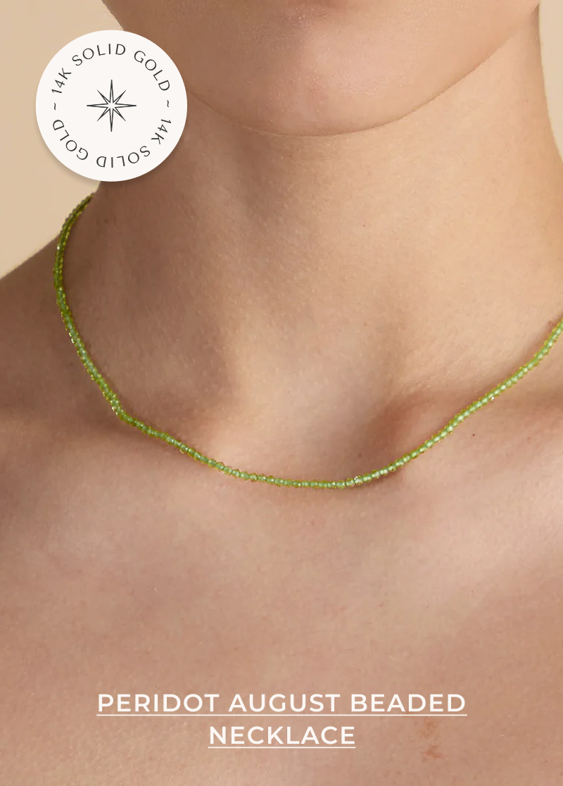 Peridot august beaded necklace