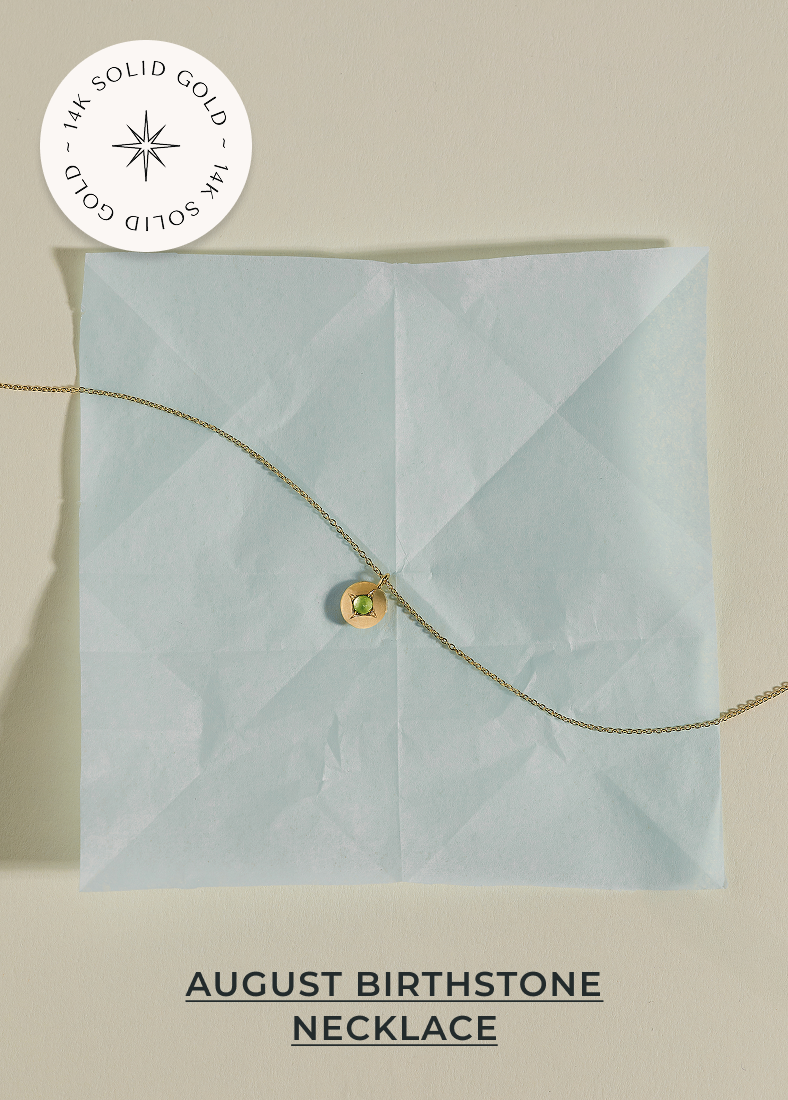 August birthstone necklace 