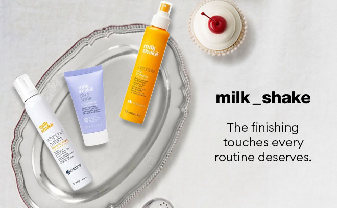 milk_shake haircare essentials, including leave-in spray and styling products for the perfect finishing touch.
