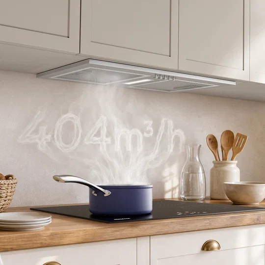 Ciarra Einbau-Dunstabzugshaube 52cm, Energieklasse A++, Edelstahl, für moderne Einbauküchen, Umluft mit Aktivkohlefilter & Abluft | CBCS5937A