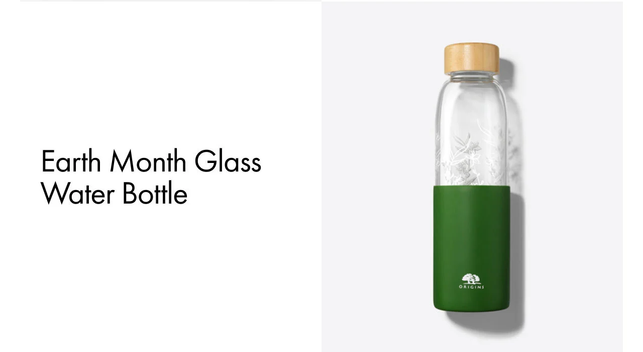 Earth Month Glass Water Bottle