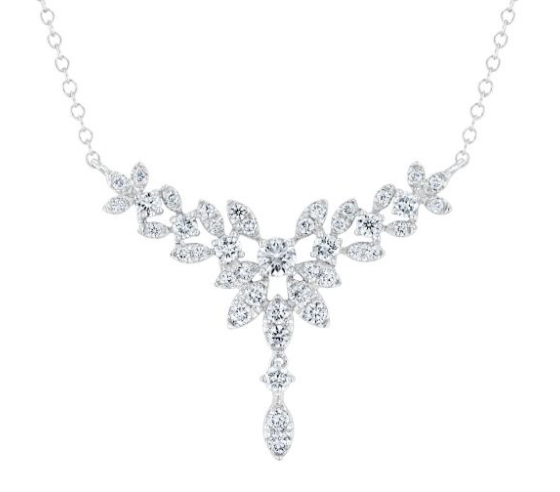 Downton Abbey 1ctw Round Lab Grown Diamond 14k White Gold Necklace - Lady Mary