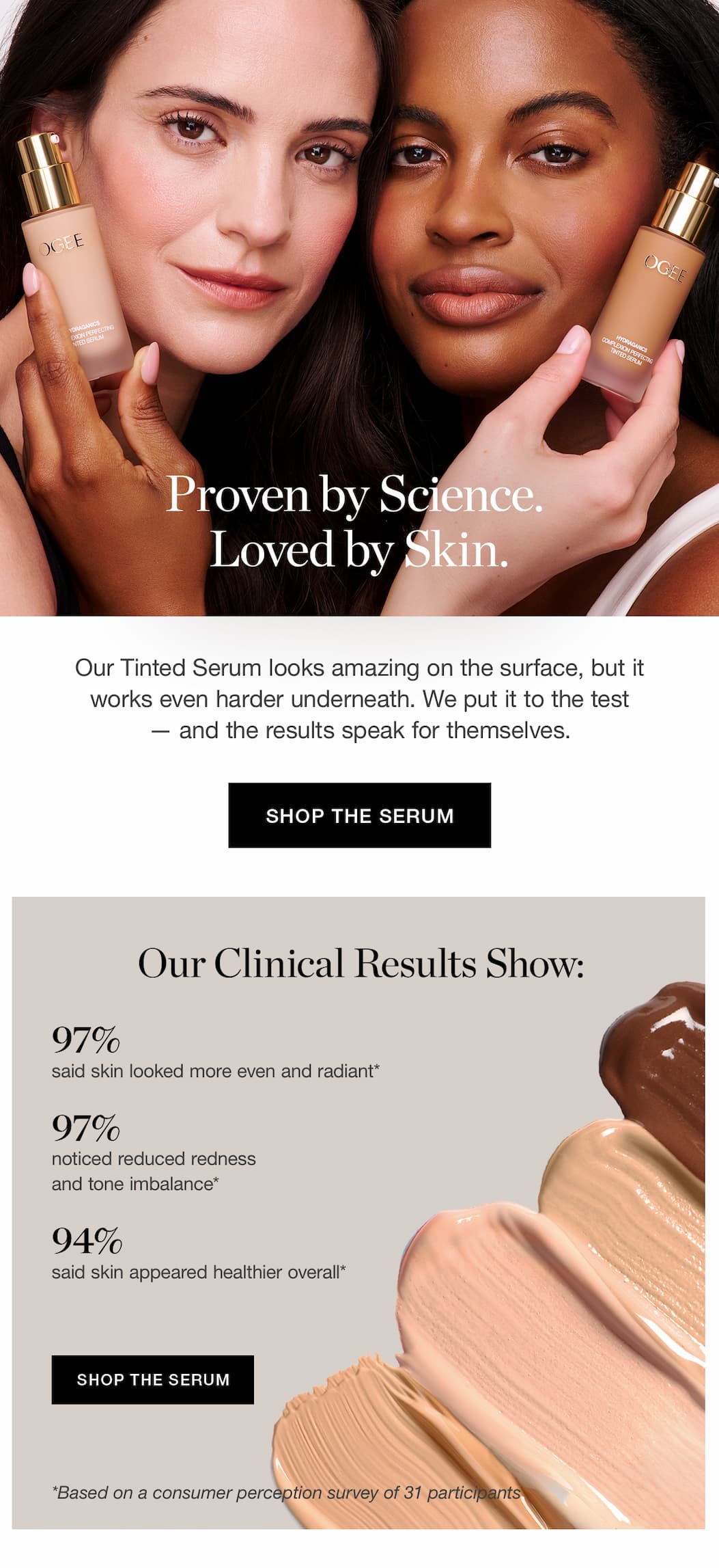 Proven by Science. Loved by Skin. | Our Tinted Serum looks amazing on the surface, but it works even harder underneath. We put it to the test — and the results speak for themselves.