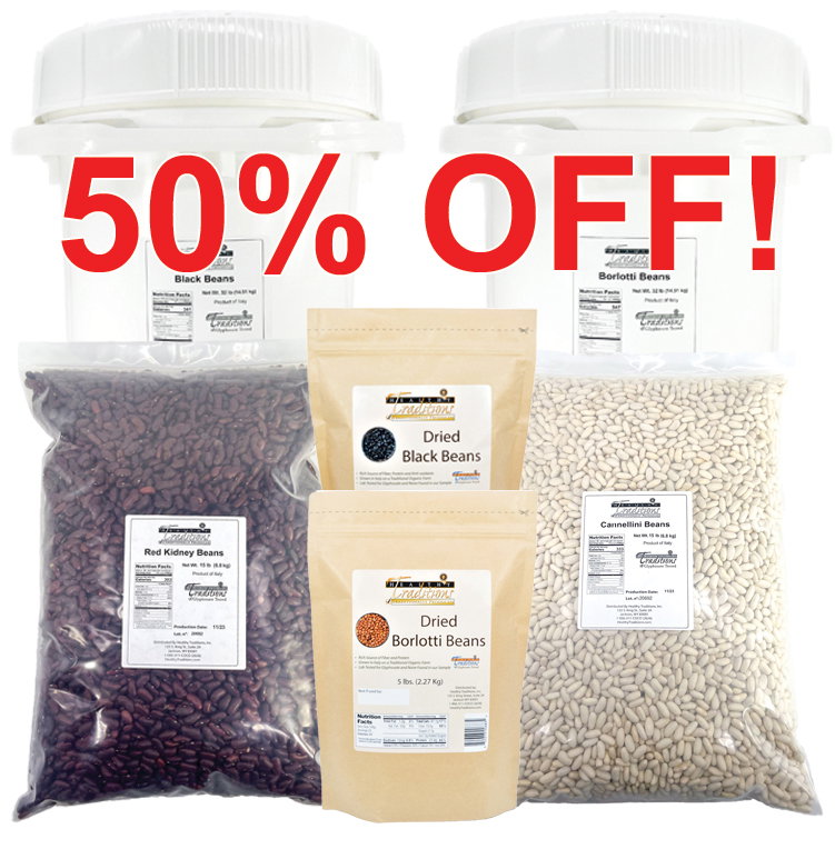 Dried Beans from Italy lack, Borlotti, Cannellini, Red Kidney