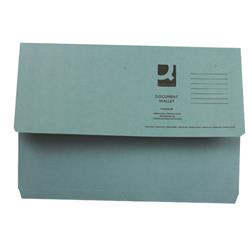 Q-Connect Document Wallet Foolscap Blue (Pack of 50) KF23011