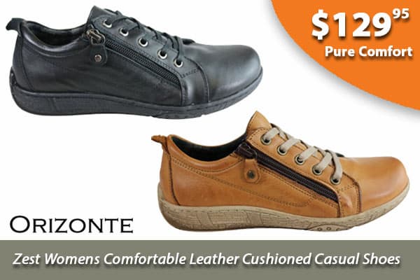 Orizonte Zest Womens European Comfortable Leather Cushioned Casual Shoes