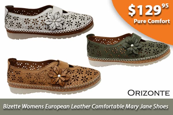 Orizonte Bizette Womens European Leather Comfortable Mary Jane Shoes