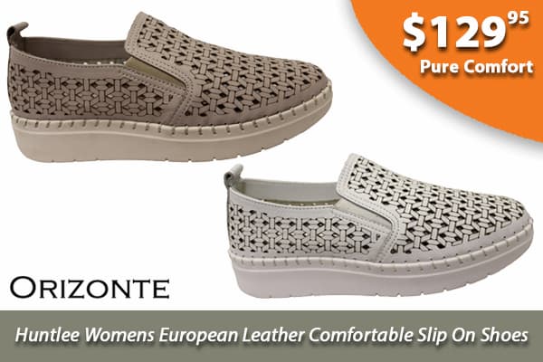 Orizonte Huntlee Womens European Leather Comfortable Slip On Shoes