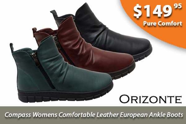 Orizonte Compass Womens Comfortable Leather European Ankle Boots
